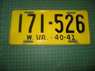 Vintage 1940 License Plate Antique Old Early West Virginia United States Nr