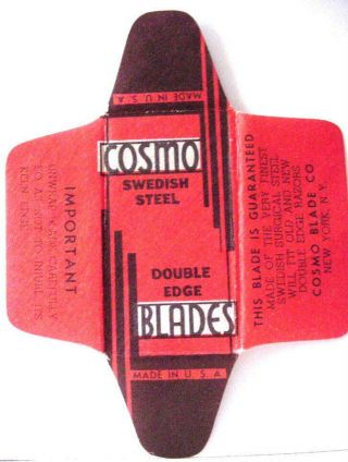 Vintage Rare Cosmo De Safety Razor Blade