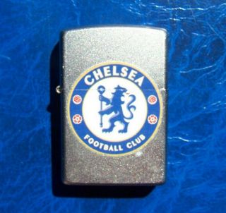 Chelsea Football Club Fc Brushed Steel Zippo Lighter In Vgc