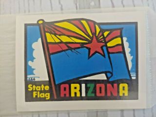 Vintage Baxter Lane Decal Sticker Arizona State Flag In Envelope