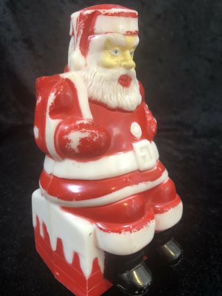 Vintage Raylite Plastic Santa On Chimney 1940 