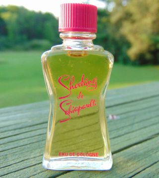 Vtg Fragrance Shocking De Schiaparelli 1/2 Fl Oz.  5 Oz Pink Lid Eau De Cologne