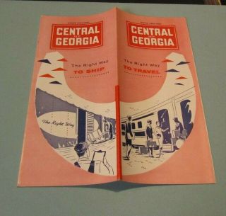 Winter 1962 1963 Central Of Georgia Railway Train Timetables Brochure With Map