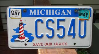 Michigan Save Our Lights Lighthouse License Plate Cs54u