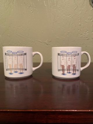 Pair Vintage 1989 Star Trek Disappearing Transporter Coffee Mugs Cup Kirk Spock