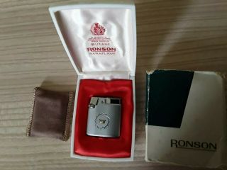 Vintage Ronson Butane Varaflame Cigarette Lighter With Box And A