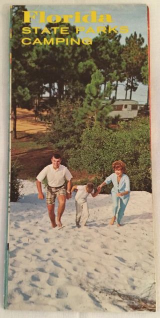 Vintage 1960’s Florida State Park Camping Guide Map Travel Brochure Ephemera