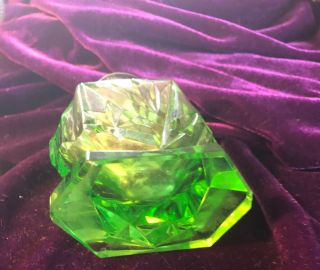 Vintage Green Glass Perfume Bottle with Stopper 2