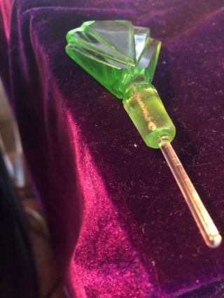 Vintage Green Glass Perfume Bottle with Stopper 5