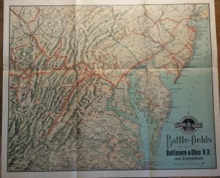 1899 American Battlefields Baltimore & Ohio Railroad Map B&o Rr Connections