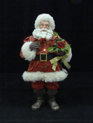 Christmas Beauties Santa With Roses - Clothtique By Possible Dreams - No Box