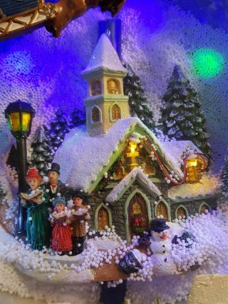 Avon Light Up Musical Christmas Book Play Music Blow Snow Santa Church Boxed 4
