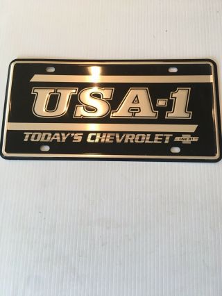 Nos Vintage Chevrolet Dealership License Plate Black 