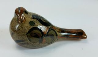 Mexico Signed Pottery Glazed Folk Art Bird