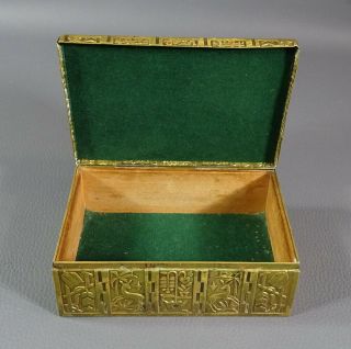 Art Deco German Erhard&Sohne Eugen Schwemmle Brass Cigarette Jewelry Trinket Box 7