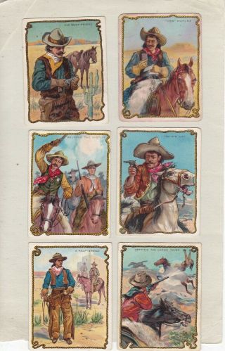 Amer.  Tob Co Scarce Part Set L18/49 Cards Cowboy Series.  Cat £135.  00 Issued 1911