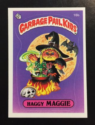 1985 Garbage Pail Kids 1st Series 1 Haggy Maggie 16b Matte Back Card Twt