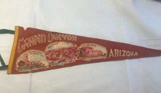 Vintage Souvenir Pennant The Grand Canyon Arizona Az Hopi House Watchtower 40s