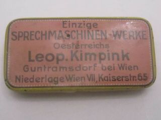 Leop.  Kimpink Sprechmaschinen - Werke Gramophone Needle Tin