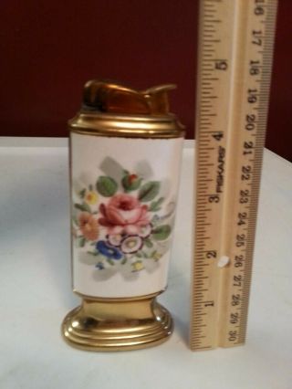 Vintage Evans Floral Brass Table Lighter