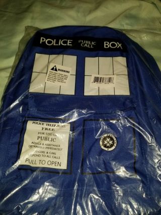 Doctor Who Blue Police Call Box School Backpack Satchel Bag With Tags