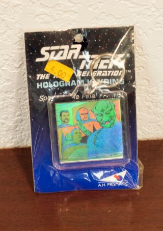 1992 Star Trek The Next Generation Tv Hologram Key Ring Chain Mip