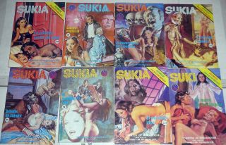 8 Sukia Sexy Latin Vampire Horror Comics Vintage Pulp Spanish Vintage 1980s