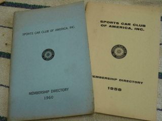 1958 And 1960 Sports Car Club Of America Directories