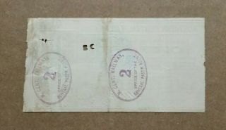 Northern Central Railway Co. ,  Hanover Junction,  Pa.  to Oxford,  Pa.  Ticket,  1877 2