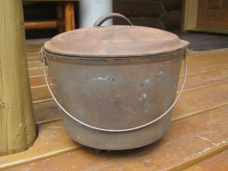 Vintage No.  8 Cast Iron Cauldron Pot 3 - Legged With Cover 10 5/8 " Gate Marked