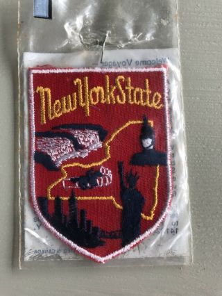 Vintage York State Souvenir Patch By Voyager Emblems Niagara Falls City Red