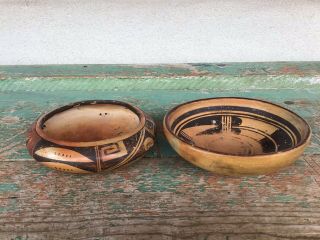 2 Antique Hopi Pueblo Pottery Bowls Nr