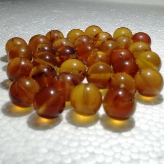 33beads 48gr 14mm Natural Sumatra Amber Loose Bead For Tasbih Prayer Bead Sb1209