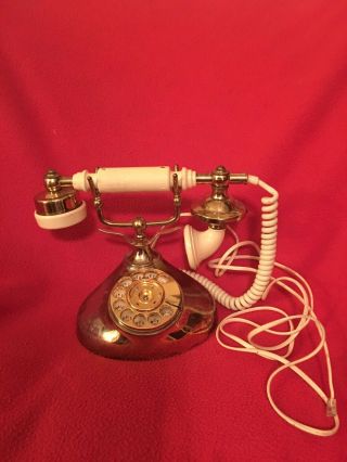 Vintage Radio Shack French Victorian Style Rotary Desk Phone 1970’s “As Is” 2