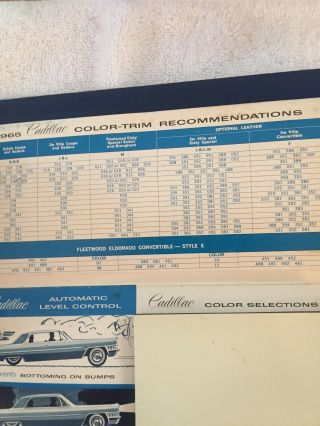 1965 Cadillac Automatic Level Control Color Selections Databook 4