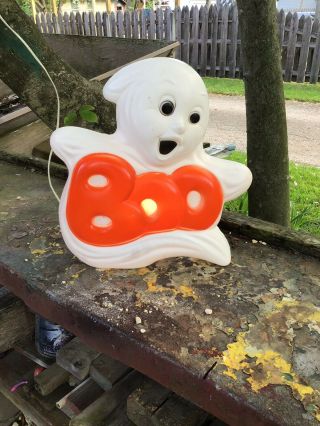Grand Venture Boo Ghost Blow Mold Halloween Yard Decor