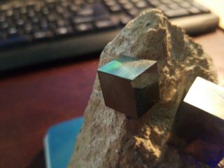 Pyrite Cube Crystal Cluster Mineral Specimen Fools Gold LA RIOJA SPAIN 3
