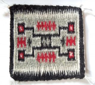 Susie Bia Miniature Navajo Rug Weaving Storm 3.  75 X 3.  75