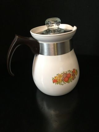 Corning Ware Spice Of Life Coffee Pot Percolator P - 166 6 - Cup w/Stainless Insides 5