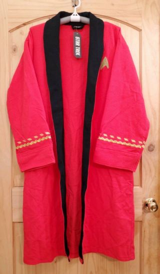Star Trek Command Bathrobe By Robe Factory - One Size Fits Most Nwt 100 Cotton