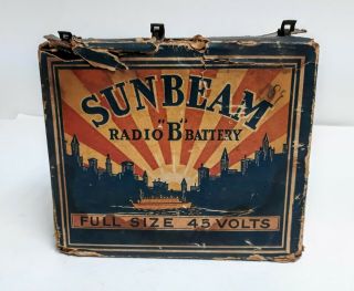 Large Vintage " Sunbeam " Radio " B " Battery Dry Cell 45 Volt,  C 1927 Home Brew