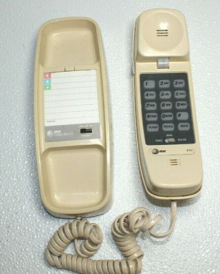 Vintage 80s At&t Trimline 210 Corded Telephone Beige And
