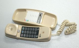 Vintage 90s At&t Trimline 230 Corded Telephone Beige And