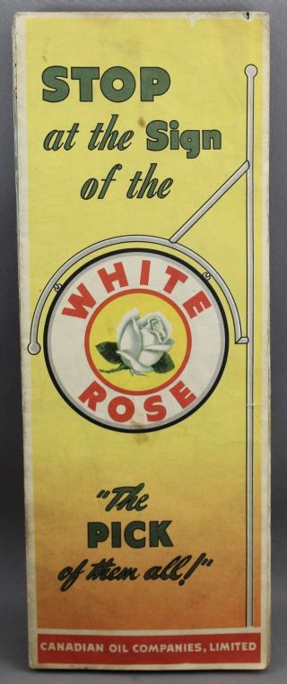 Vintage Ontario White Rose Road Map 1947 - Canadian Oil Companies Ltd