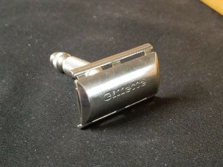 Gillette Silver Tech Travel Double Edge Ball End Safety Razor Date Code K4