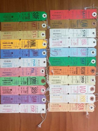 Continental Airlines 22 Baggage Tags