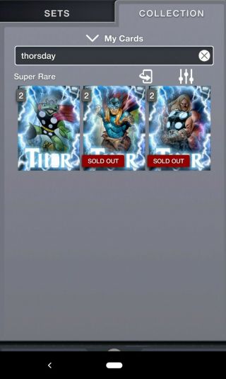 Topps Marvel Collect - Thorsday Motion - Week 1 2 3 - Weekly Set Rare
