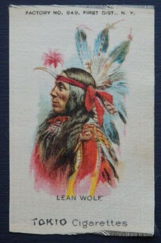 Lean Wolf Tokio Indian Portraits 1910 American Tobacco Silk Top Grade S67