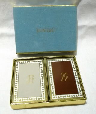 Vintage Tiffany & Co.  Monogrammed Double Deck Playing Cards In Felt Case