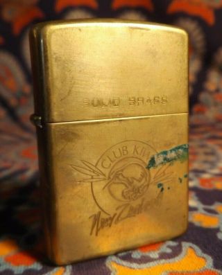 One Vintage Zippo Lighter Solid Brass